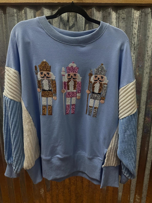 Baby Blue/White Nutcracker Pullover