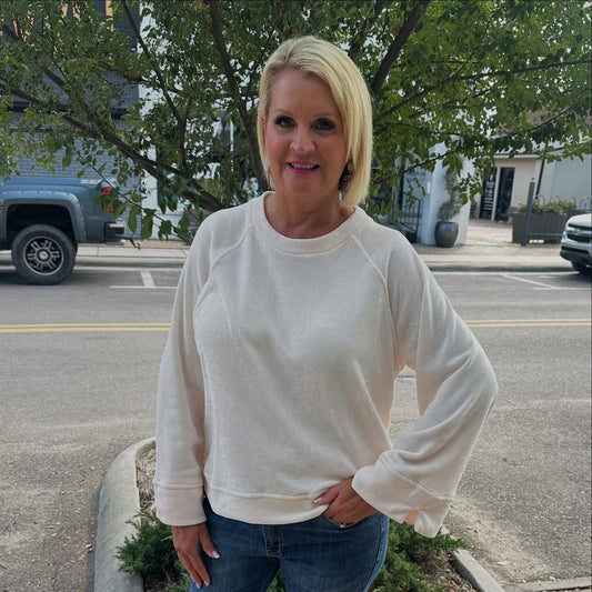 CREAM Knit Crew Neck Top