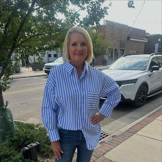 LIGHT BLUE STRIPE BLOUSE