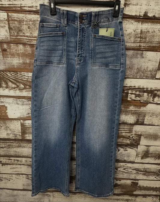 HIGH RISE CROP STRAIGHT W/DOUBLE BUTTON