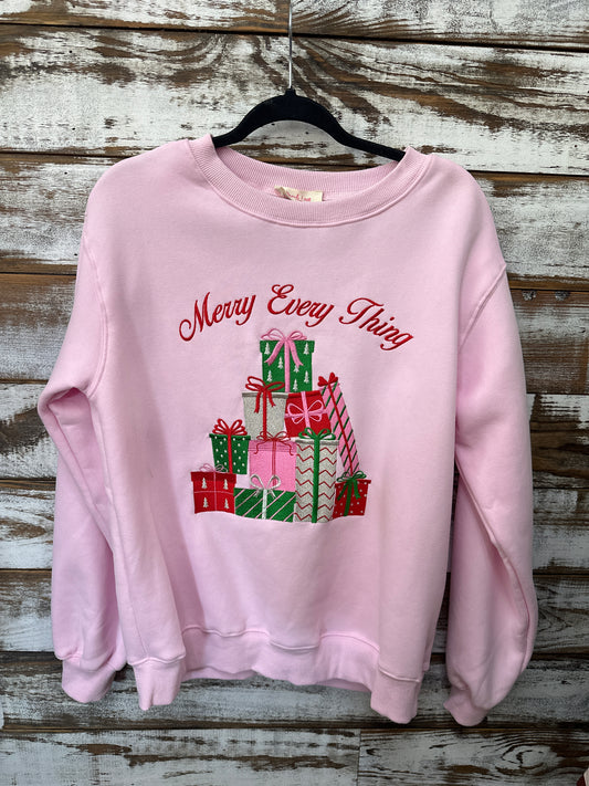 Merry Every Thing Pink Sweatshirt