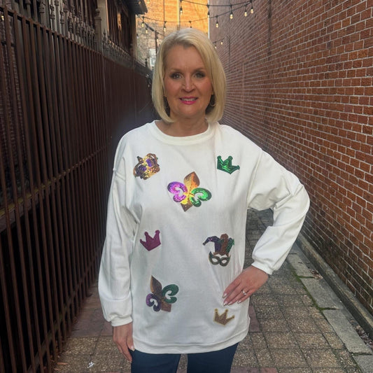 SEQUIN MARDI GRAS PATCHED