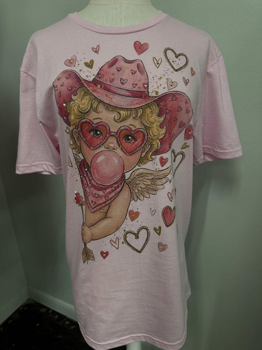 PINK CUPID BLING TEE