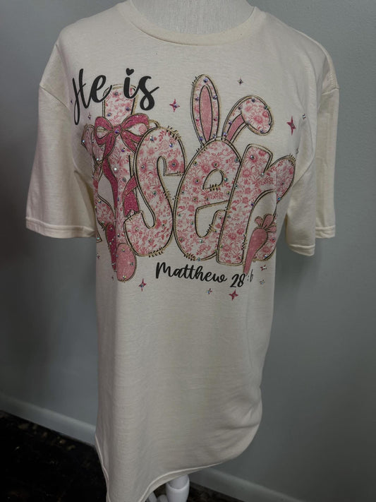 HE IS RISEN W/BLING TEE