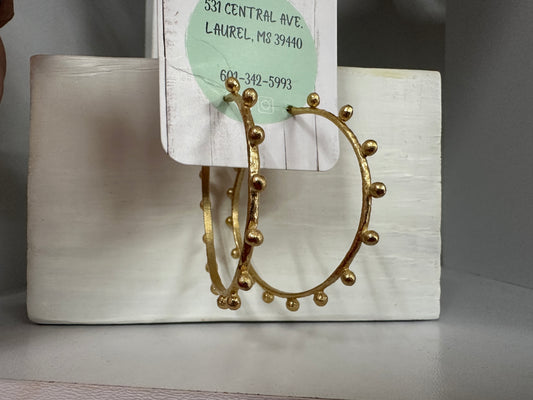 Gold Dot Hoops