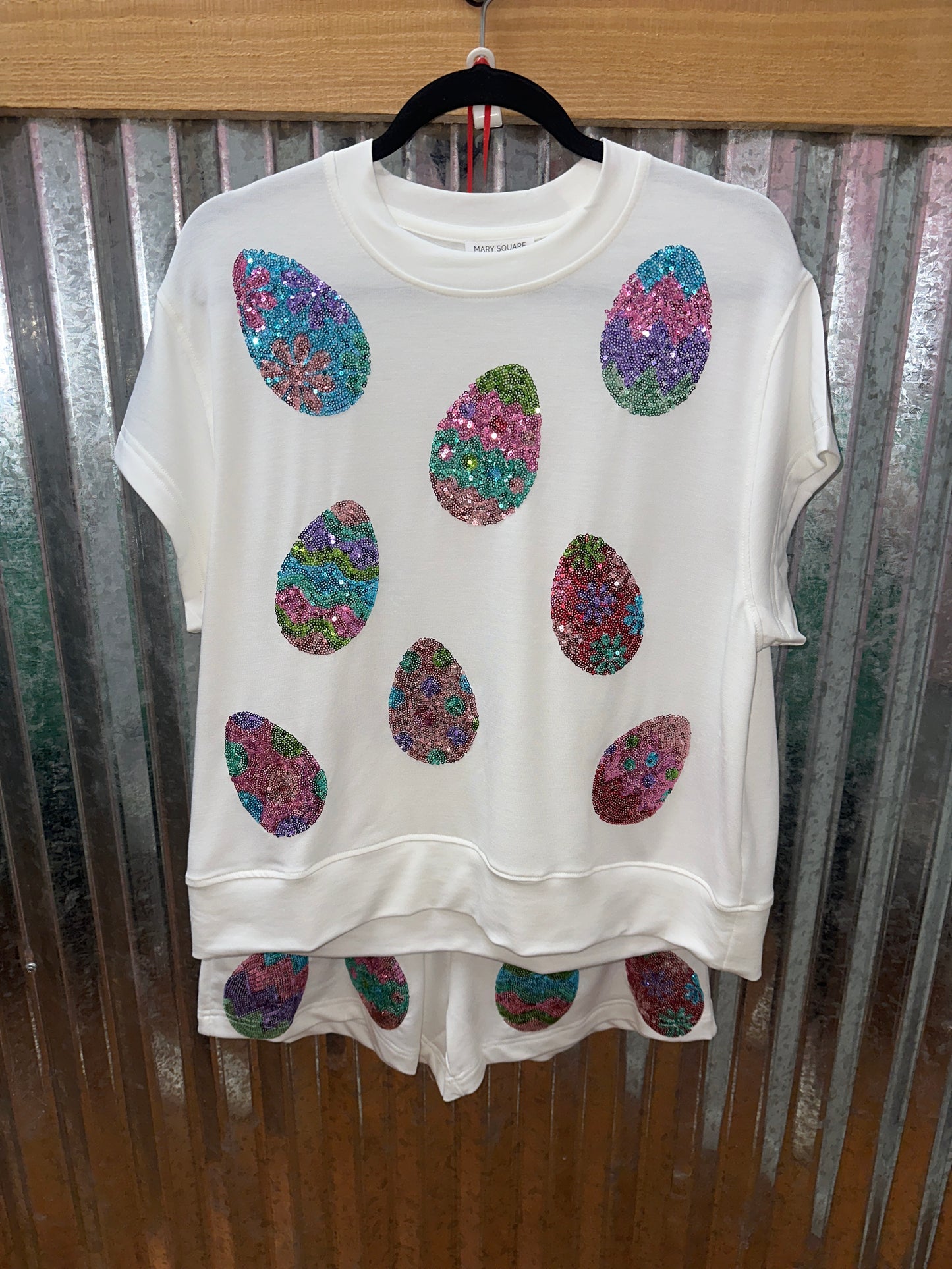 Sequin Easter Eggs Short Set