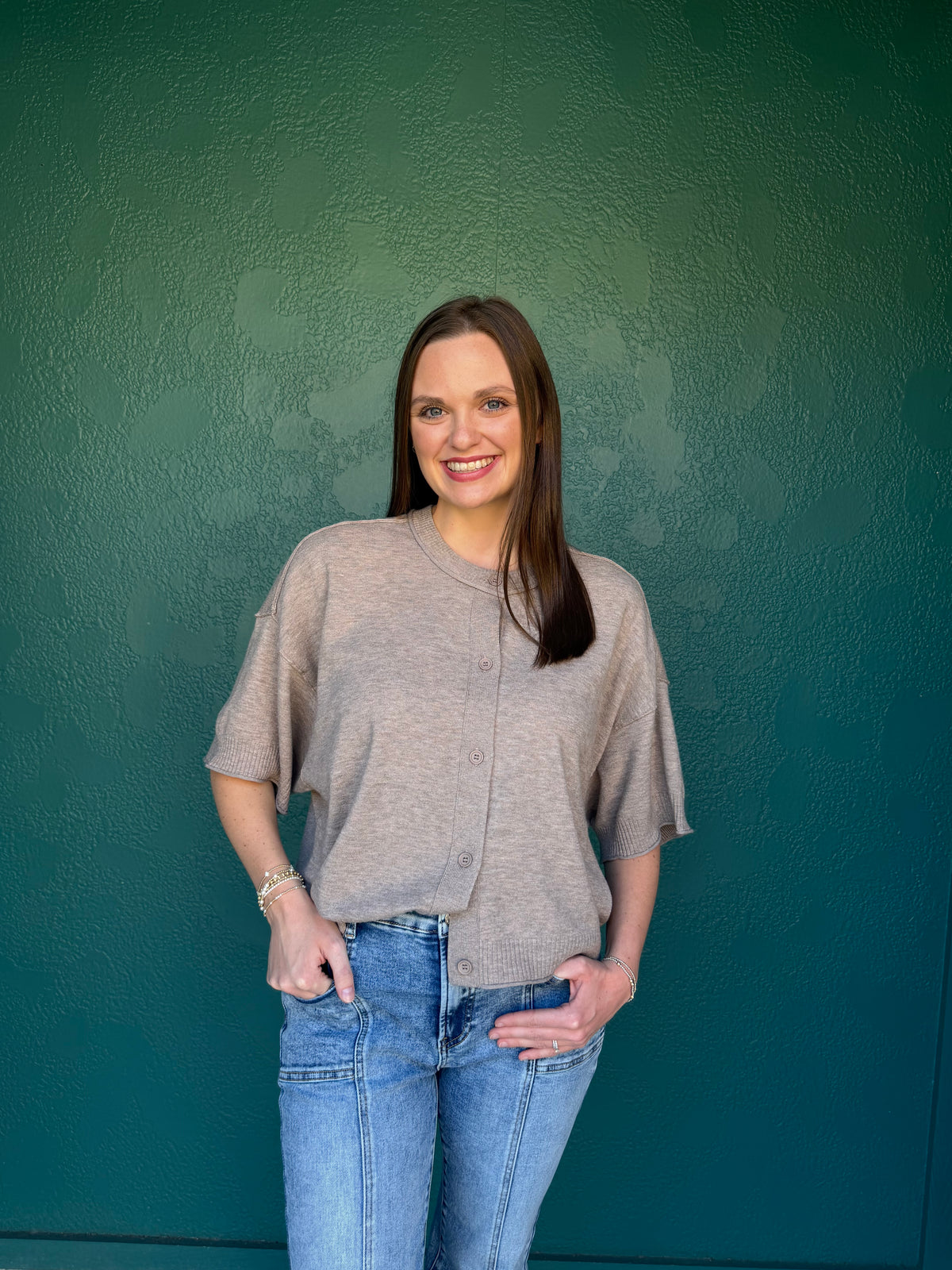 CREW-NECK CASHMERE CARDIGAN