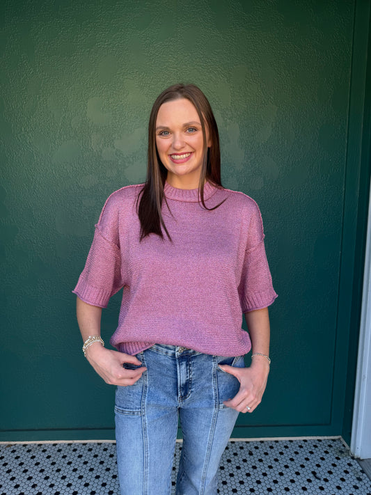 PINK LUREX METALLIX SWEATER