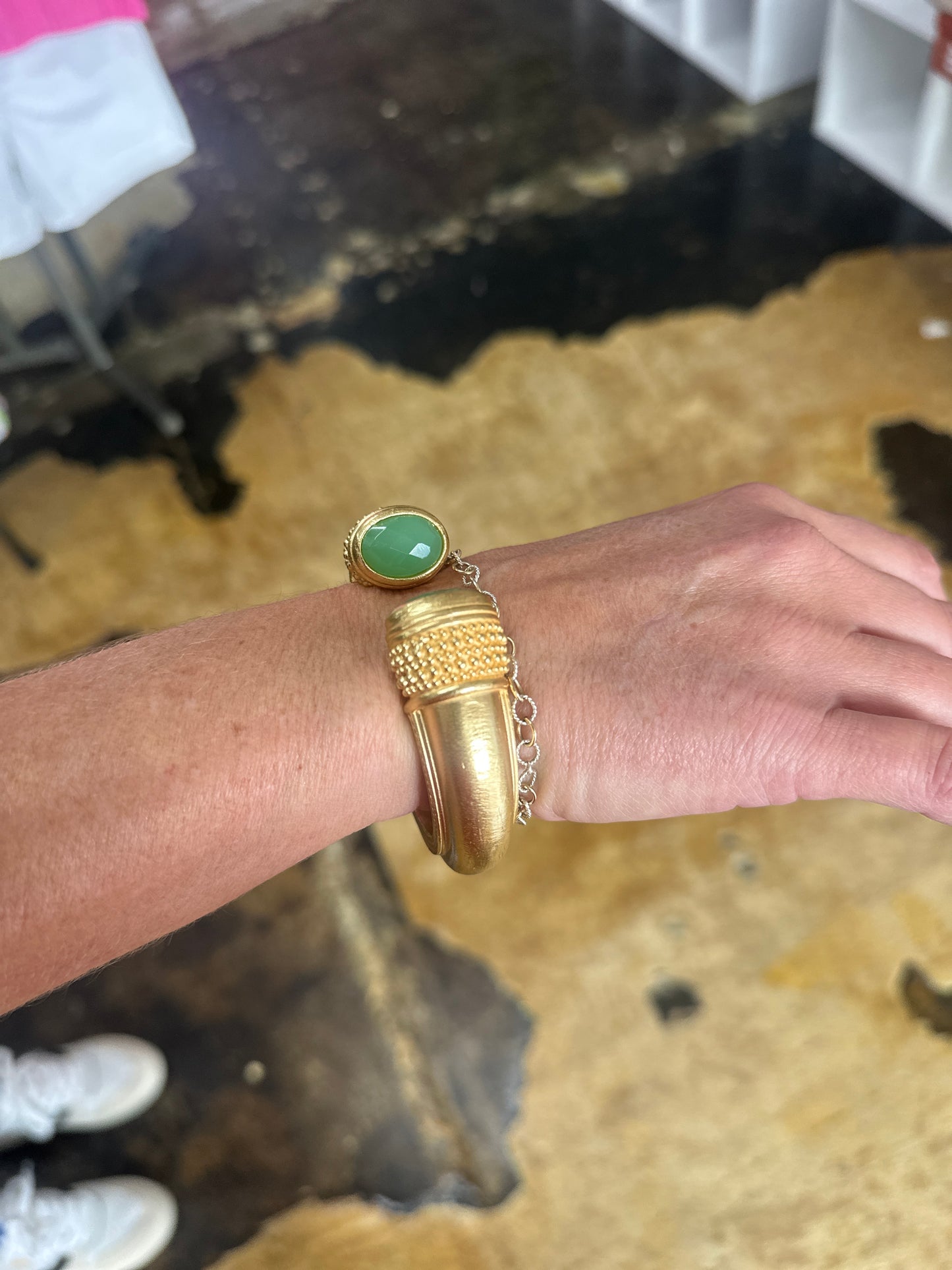 Jade Stone Bangle Bracelet