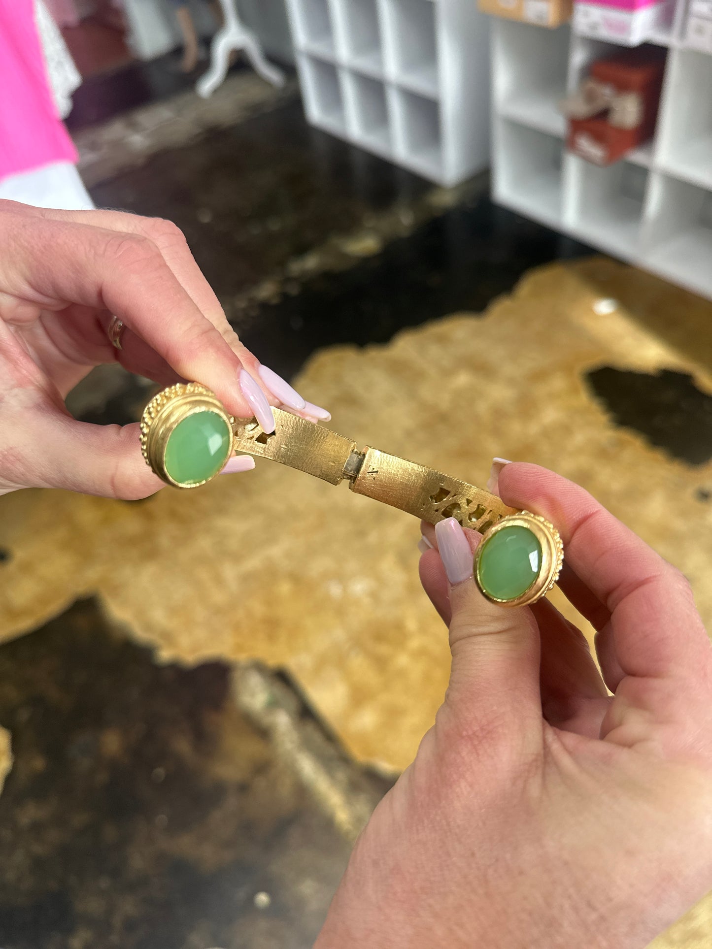 Jade Stone Bangle Bracelet