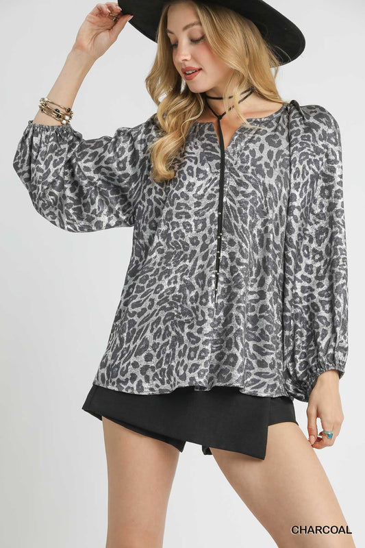 CHARCOAL METALLIC LEO TOP