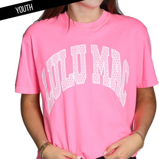 LULU MAC YOUTH Pink Polka Dot Tee