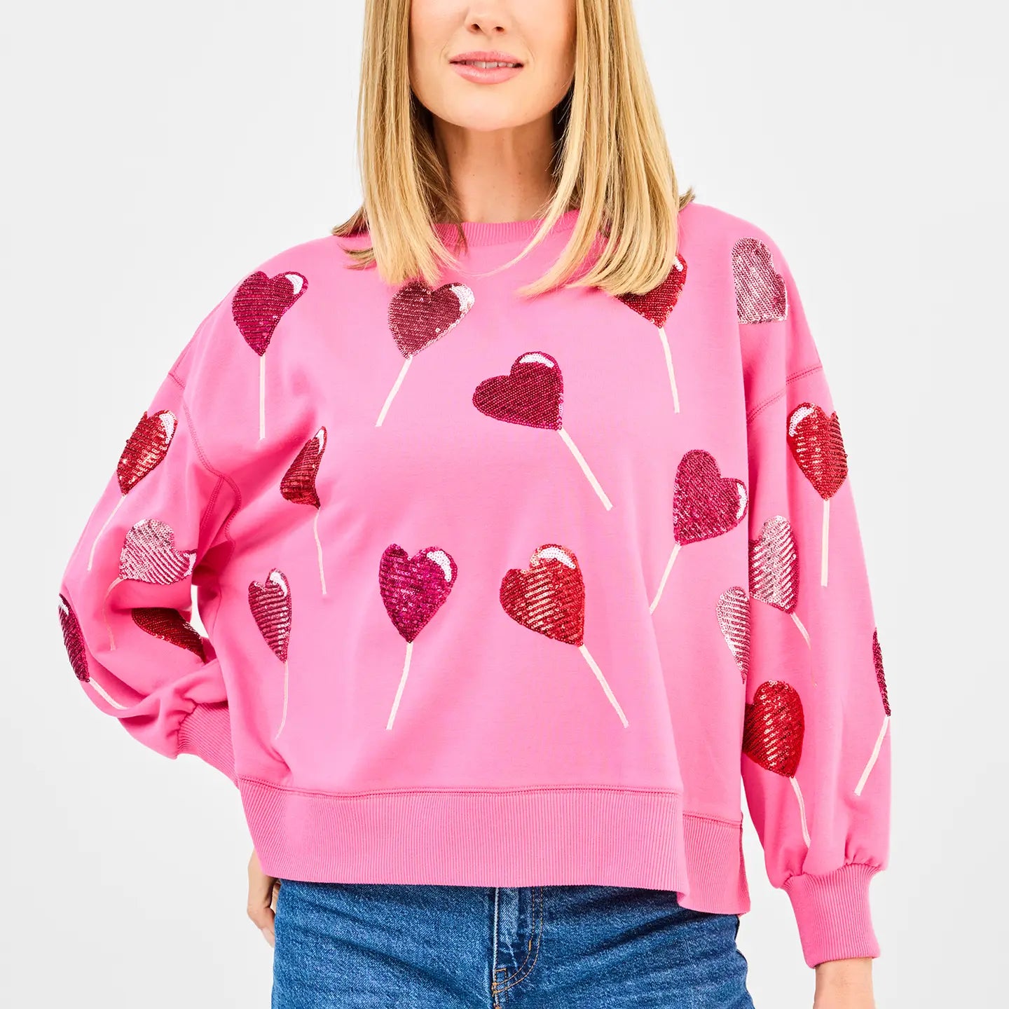 Sequin Heart Lollipops Top