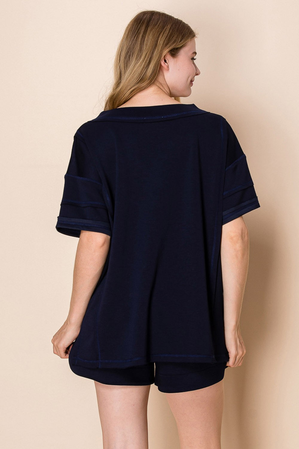 +NAVY OVERSIZED TOP