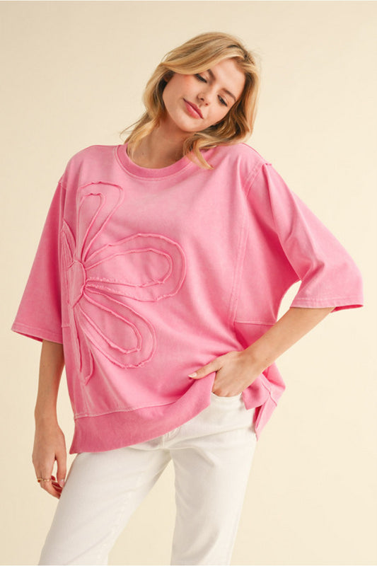 PINK W/FLOWER ON FRONT TOP