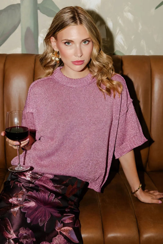 PINK LUREX METALLIX SWEATER