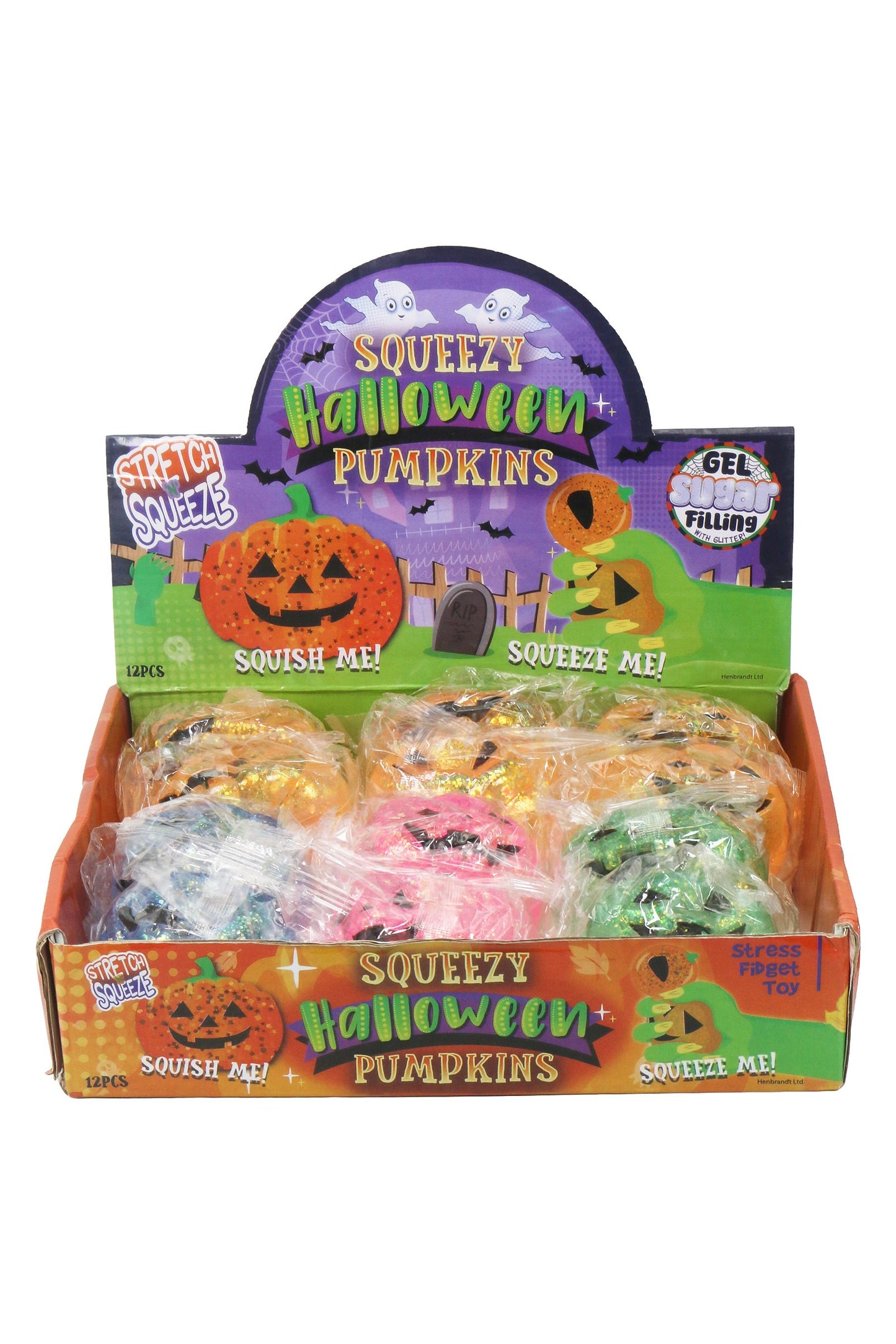 Halloween Jack-o-lantern Pumpkin Glittery Squishy