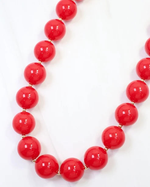 MEGAN BEADD NECKLACE RED