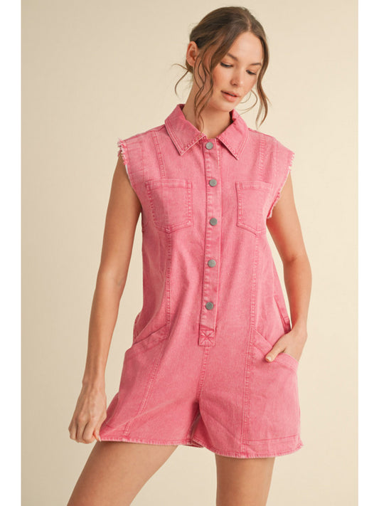 PINK DENIM JUMPSUIT
