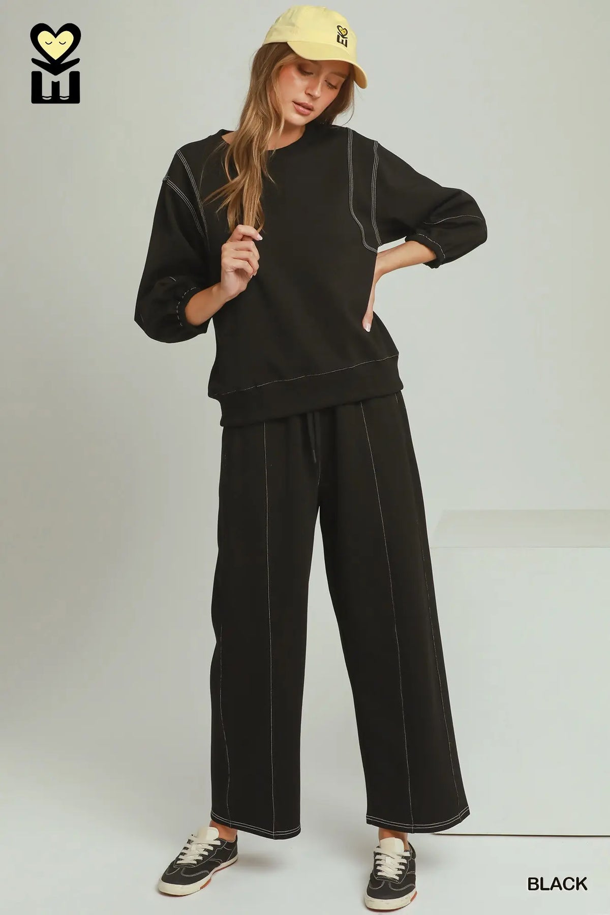 BLACK LUXECOTTON Contrast Stitch