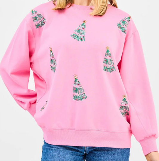 Pink Sarah Green Trees Sweatshirt