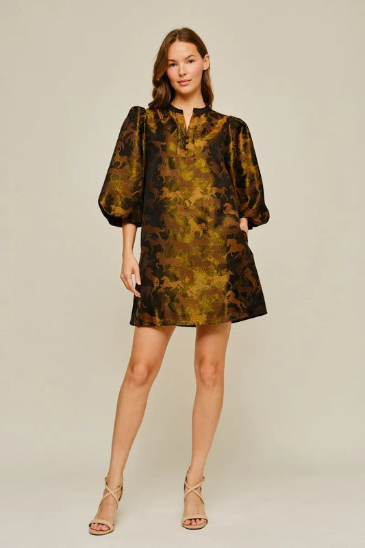TAUPE HORSE JACQUARD DR