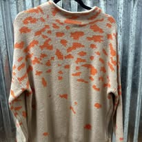 ORANGE/TAUPE ANIMAL SWEATER