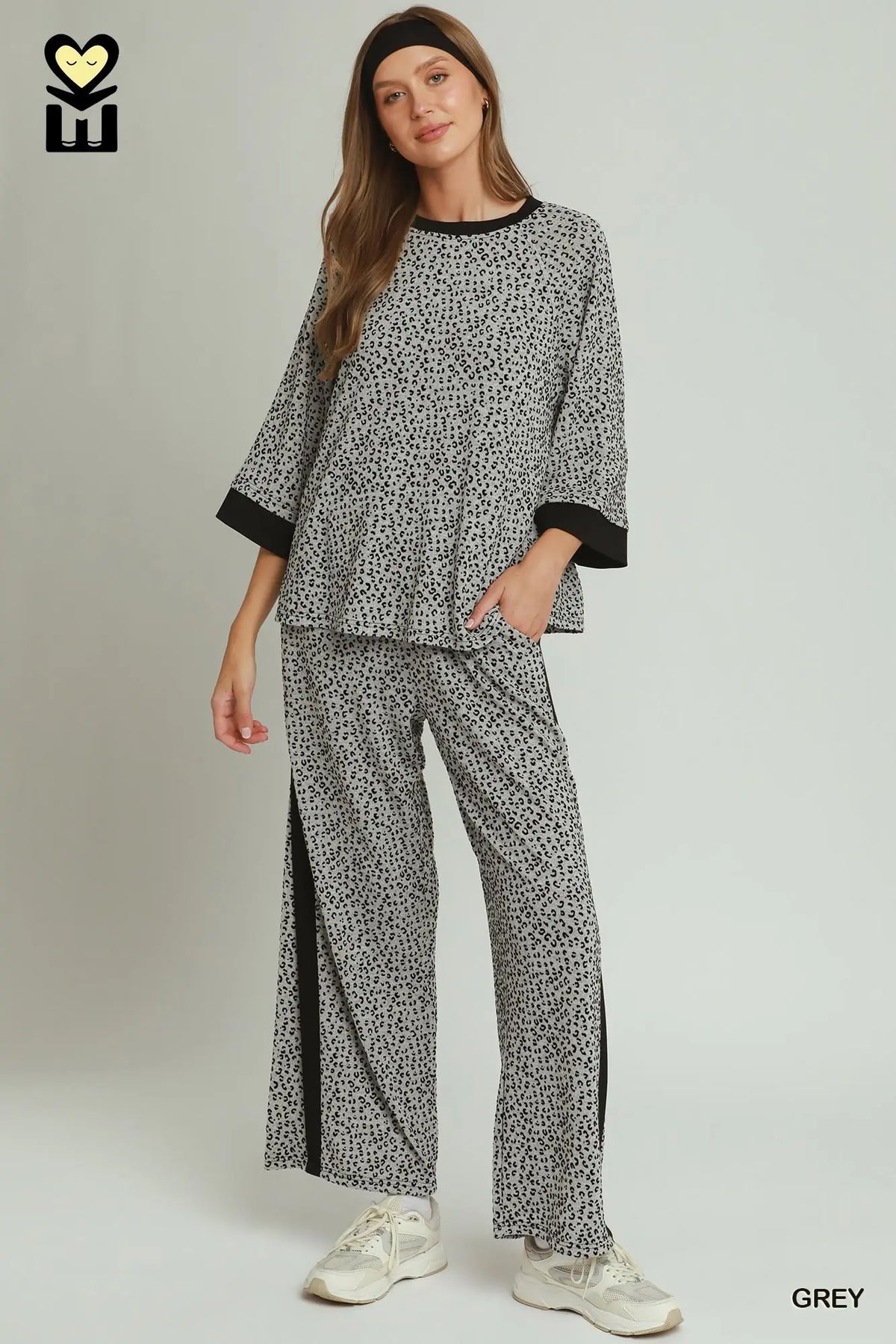 GREY LEOPARD VELVET SET