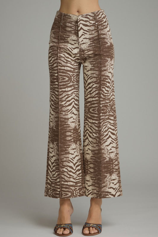 BROWN ZEBRA PRINT PANT