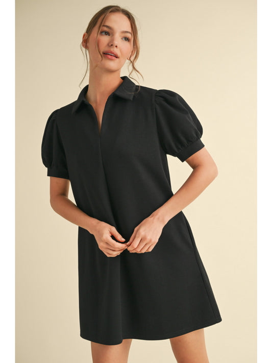 BLACK JERSEY DRESS