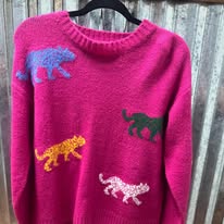MAGENTA LEOPARD SWEATER