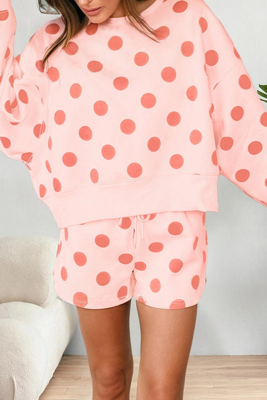 Pink Polka Dot Short Set